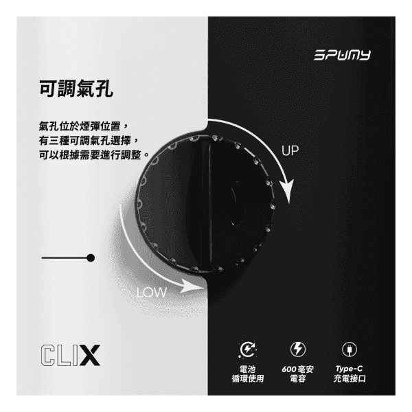 SPUMY CLIX 7500口一次性|可充電換彈:圖片 4